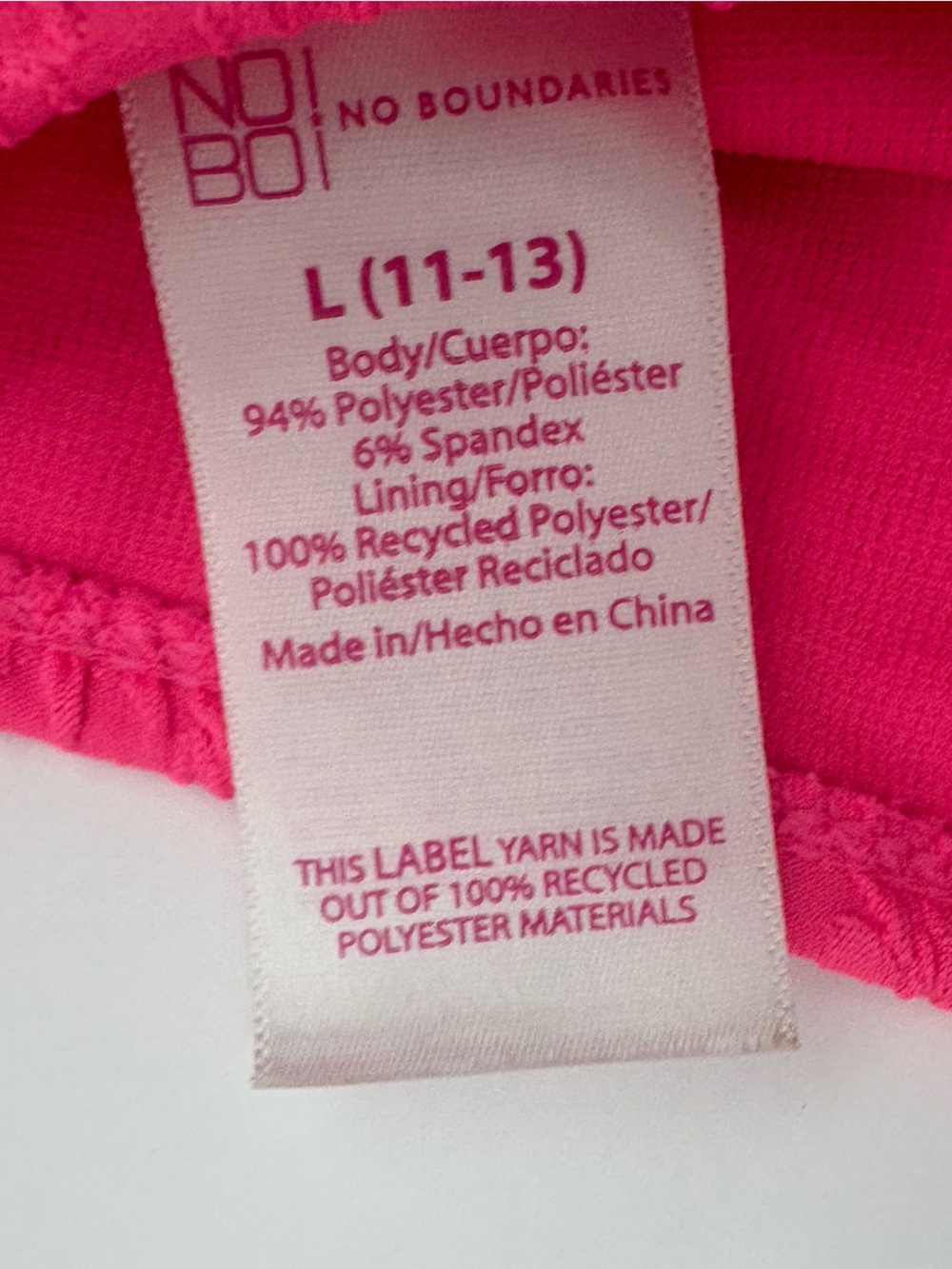 No Boundaries Bikini Swimsuit Bundle Size L 11-13 Pink Black 2 Piece Sets - Picture 14 of 14